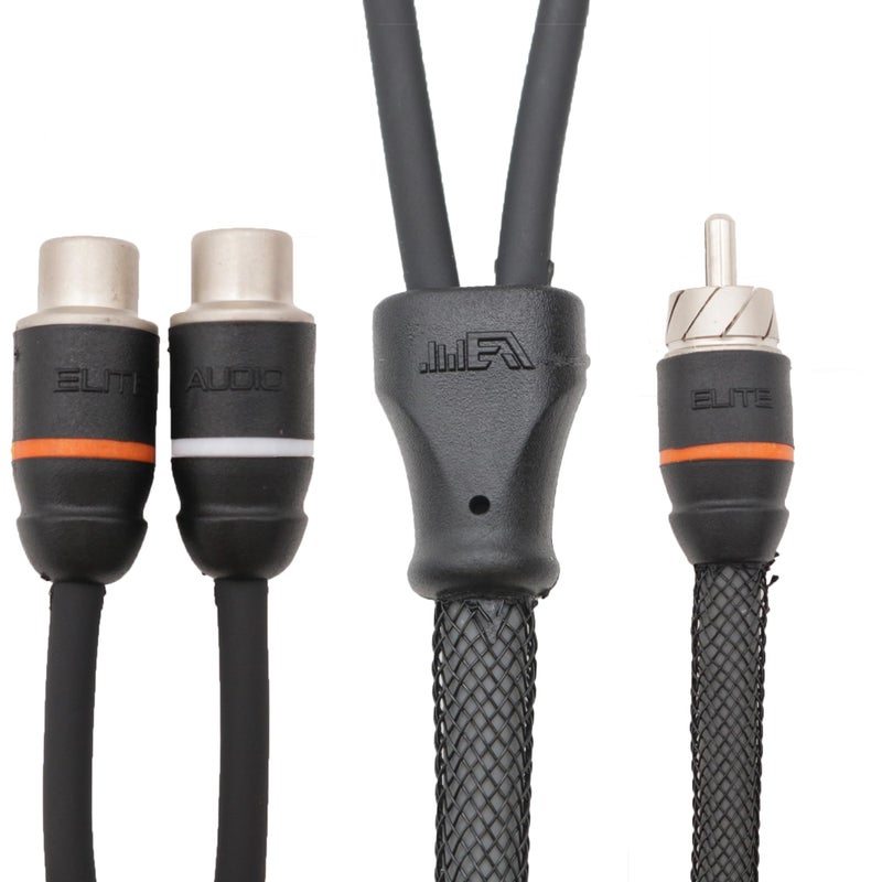 Elite Audio EA-PRMY2F Premium 2-Ch Oxygen Free Copper RCA Y-Adapter - 1.5ft. Dual Female to Male Twisted Pair with Noise Reduction - Image 1